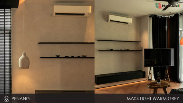 Residential-Penang MacoAvell Vellplas MA04 Warm grey applied living room at wall.