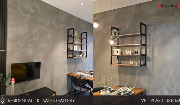 Residential-Kuala Lumpur Sales Gallery Vellplas custom applied at sales gallery. Residential-Kuala Lumpur Sales Gallery Vellplas custom applied at sales gallery.