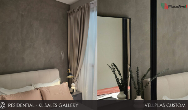 Residential- KL Sales Gallery MacoAvell vellplas Custom applied at Living room. Residential- KL Sales Gallery MacoAvell vellplas Custom applied at Living room.