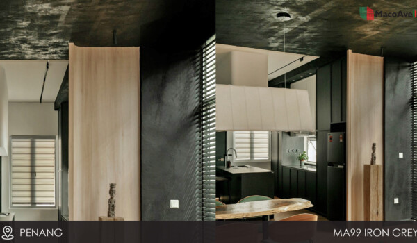 Residential-Penang MacoAvell Vellcco MA98 Iron Grey applied wall. Residential-Penang MacoAvell Vellcco MA98 Iron Grey applied wall.