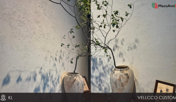 MacoAvell Vellcco Custom with Roller Effect finishing wall decorate with vase. MacoAvell Vellcco Custom with Roller Effect finishing wall decorate with vase.